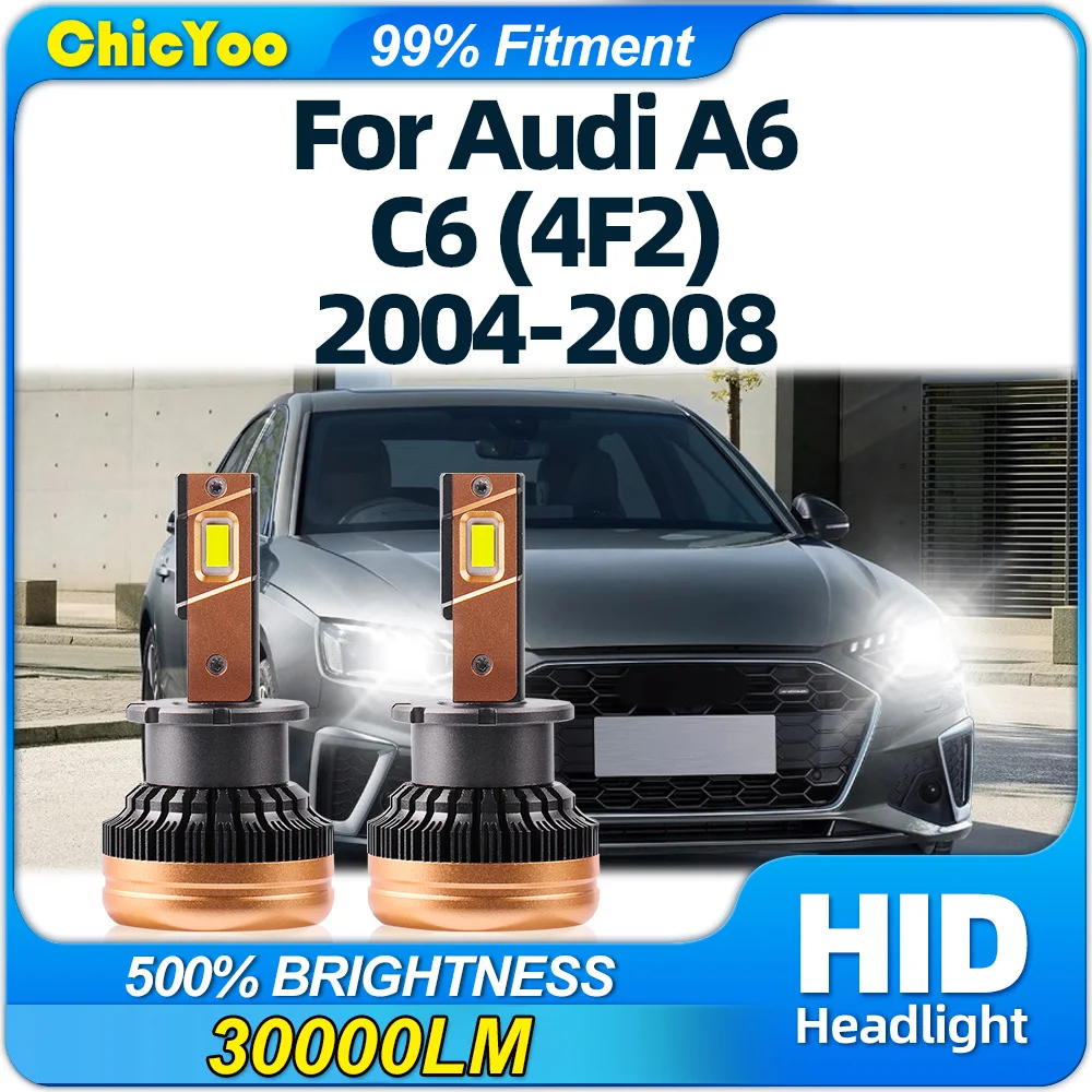 

HID Xenon Headlights Bulbs 120W CSP Chips Auto Lamps 6000K White Plug And Play For Audi A6 C6 (4F2) 2004 2005 2006 2007 2008