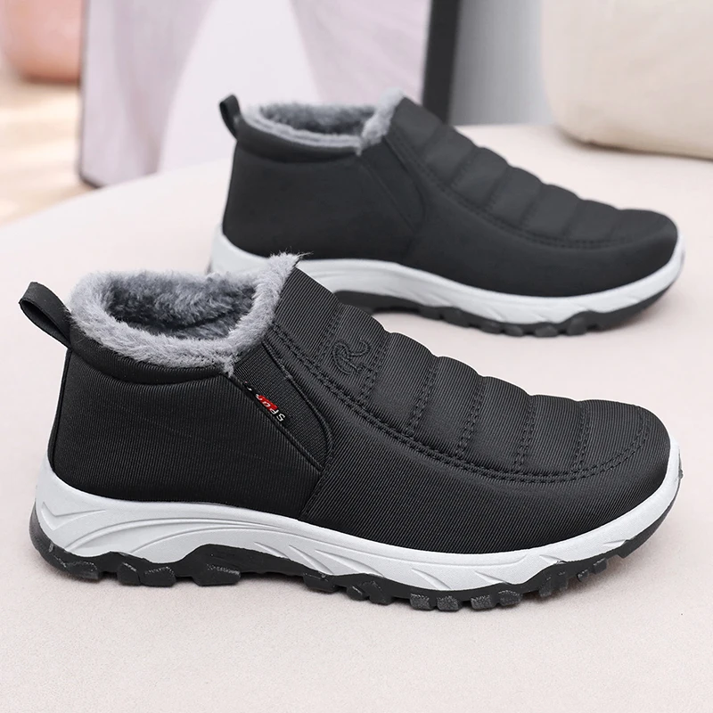 2024 Winter Women\'s Men\'s Boots Waterproof Slip On Shoes Men Keep Warm Snow Ankle Boots Outdoor Comfortable Tennis Sneakers Man