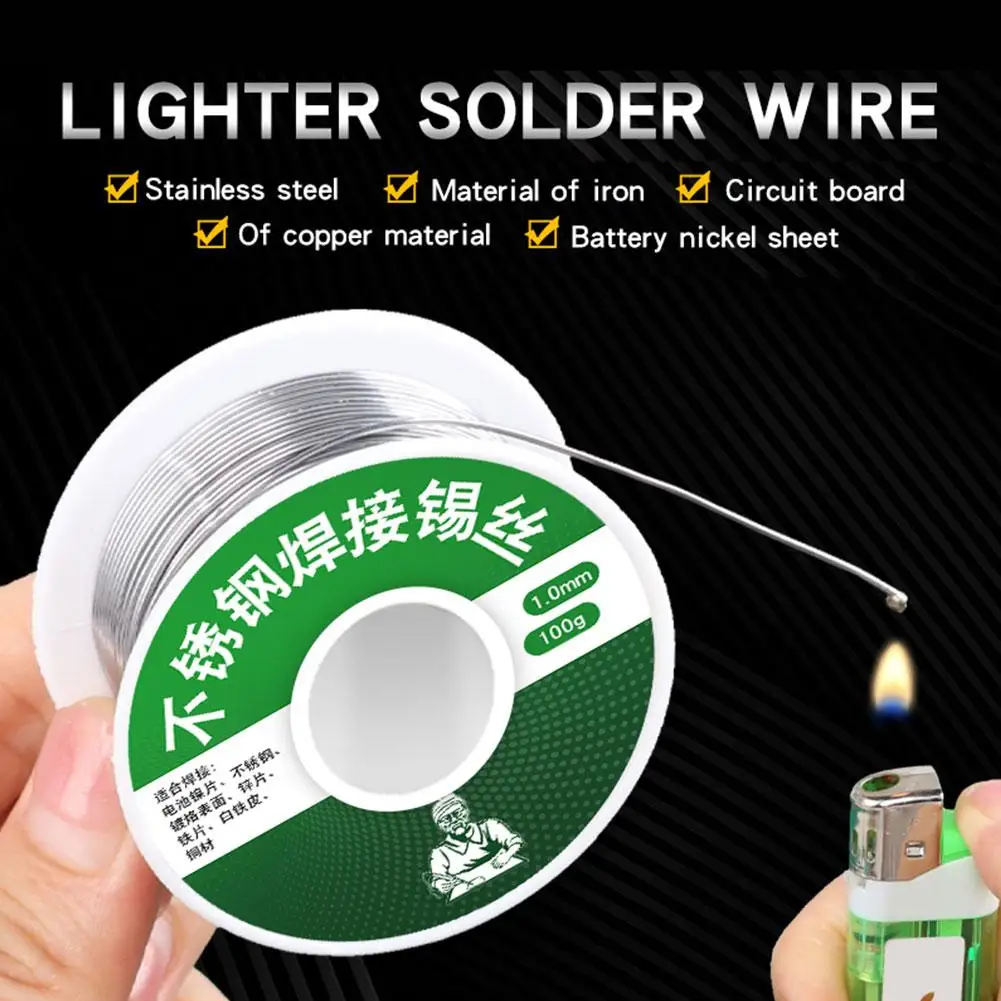 Flux Soldering Wire Lighter Stainless Steel Solder Wire Disposable Low Temperature Nickel Aluminum Flux Universal Solder Wire