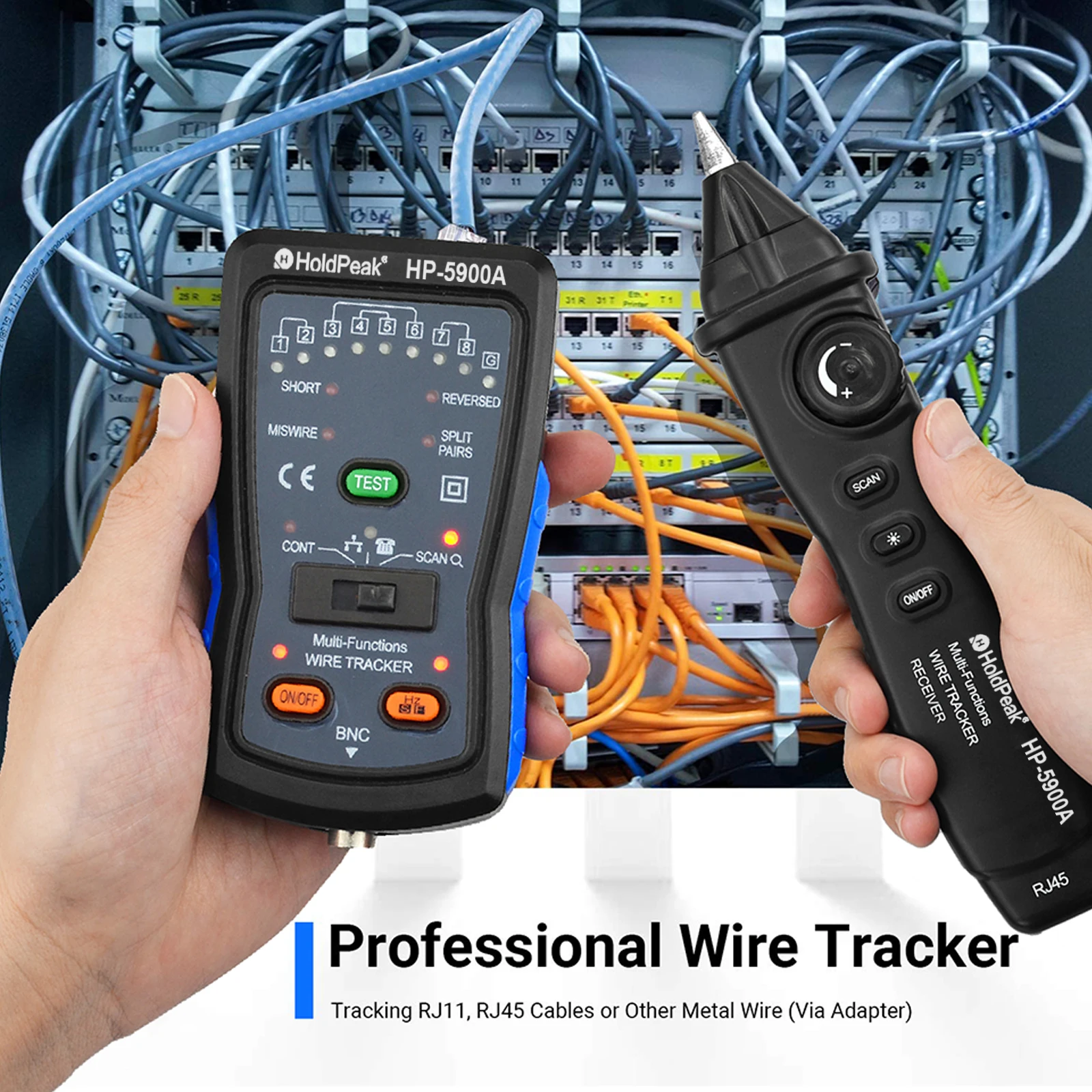 

HP-5900A Advanced Handheld Cable Tester - Comprehensive Network Diagnostics Line Tracing Tool for Telecom and Networking Experts