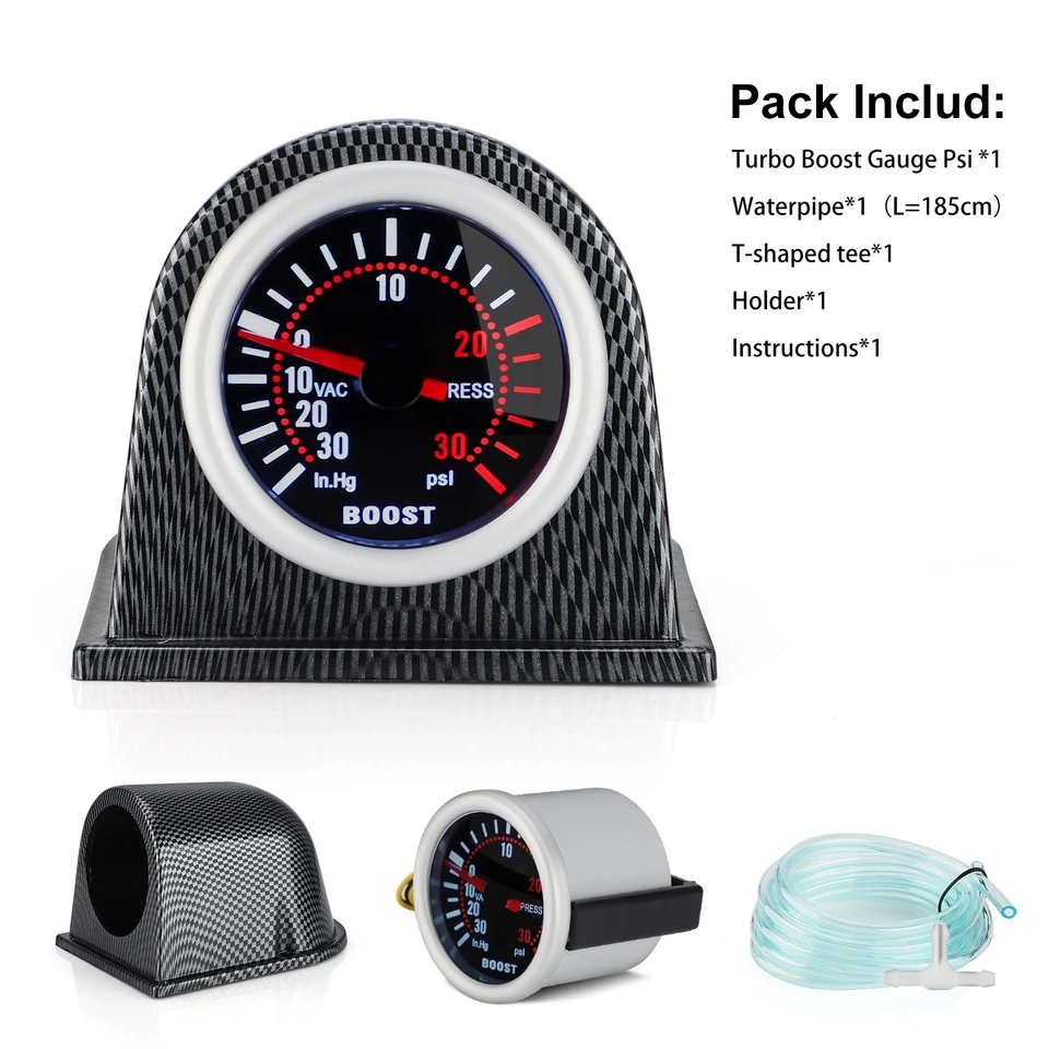 Jauge Turbo Boost Numérique 52 Mm LED Bleue – Manomètre Précis De -1 à +3 BAR Avec Alerte