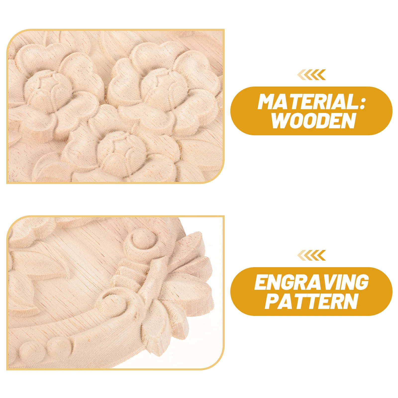 

1Set Wood Carving Onlay Appliques Unpainted Wooden Furniture Decal for Cabinet Doors Dressers Rustic Home Decor