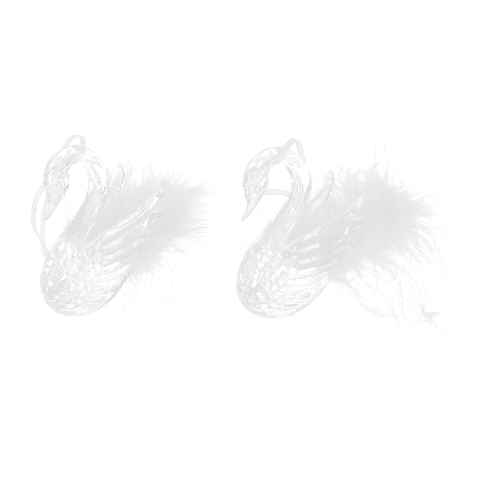 

2 Pcs Hanging Bird Pendant Outdoor Christmas Decorations Centerpieces Swan Themed Party Adornment Holiday Stocking Stuffer