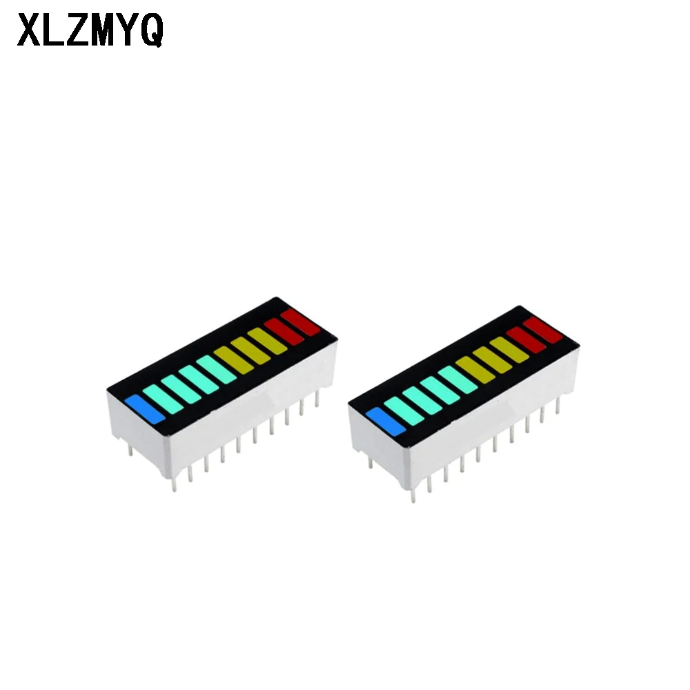 Bargraph Light Display Tech LED, 10 segments, Ultra Bright Red, Yellow, Green, Blue, Document Multicolore, 10Pcs