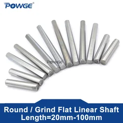 POWGE VORON kevinakasam 45# GCR15 steel Rod D Shape Round Linear shaft Grind Flat Length=10mm-99mm Diameter 3/5mm 3D printer