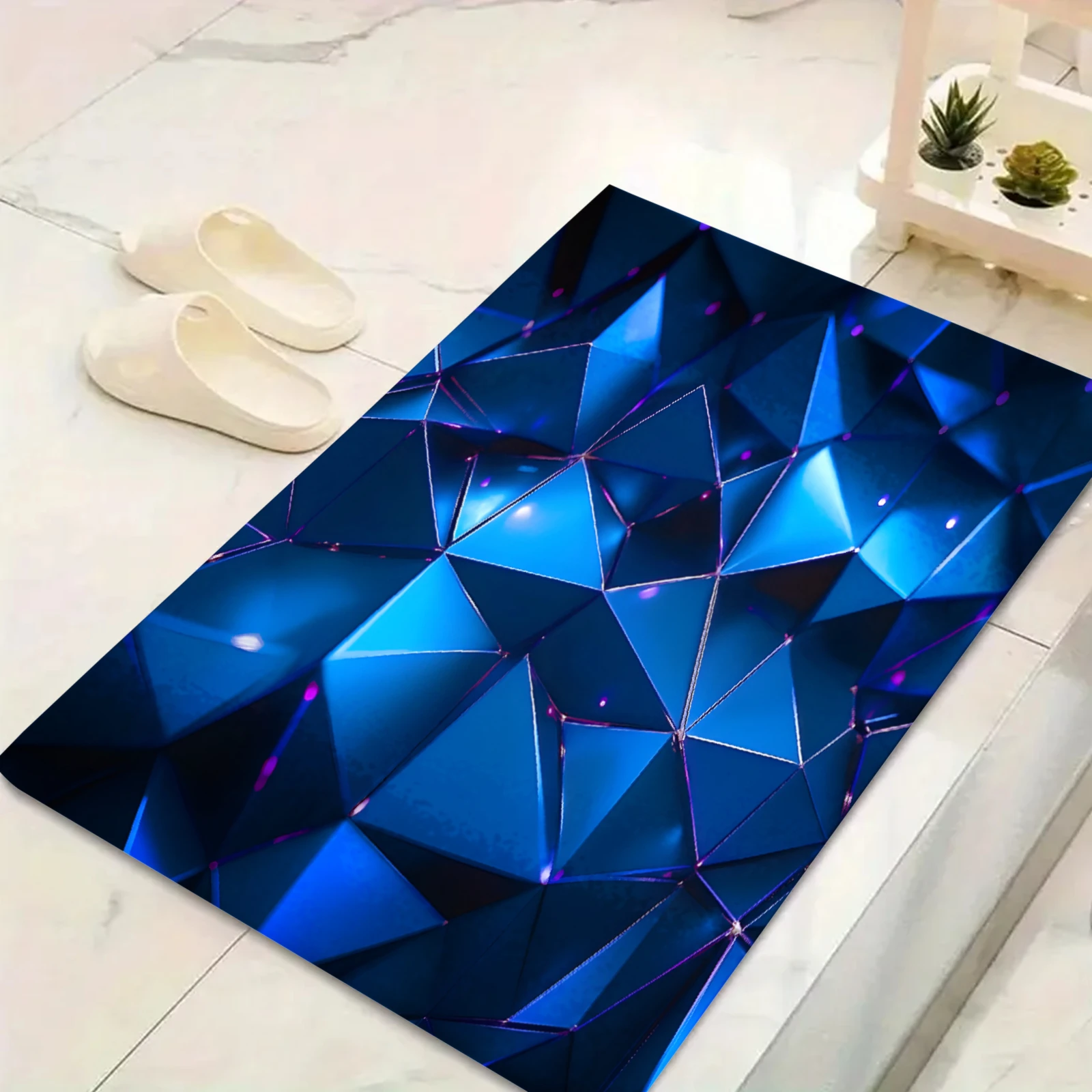 3D Visual Geometry Art Doormat Soft Washable And Anti-Slip Floor Mat Indoor Custom Rug For Front Door Christmas Gifts