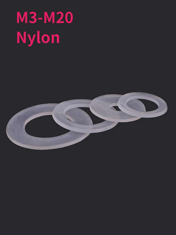 M3-m20 Nylon Gasket Insulating Soft Plastic Flat Gasket Round Plastic Ring Spacer Flat Washer