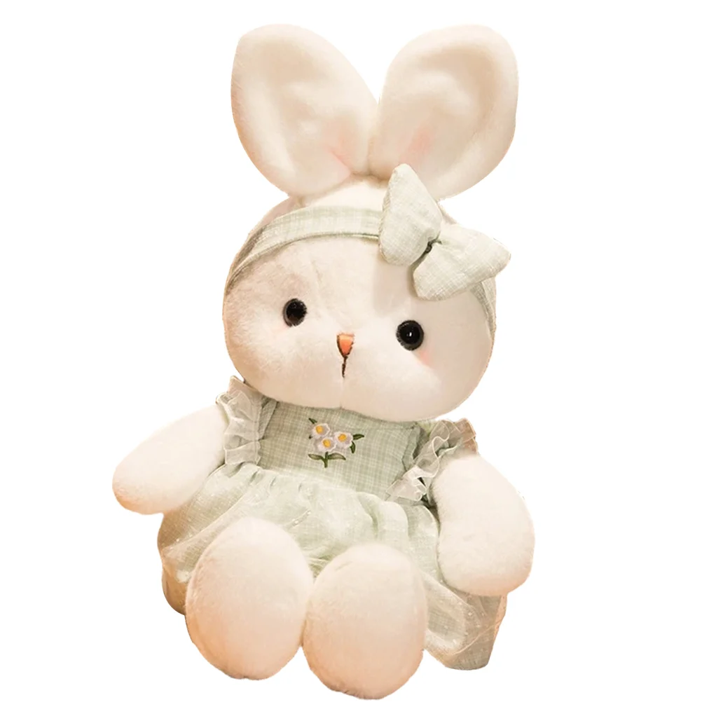 Oreiller en forme de lapin en peluche pour filles, poupées d'animaux en peluche, décorations de fête, jouets pour enfants