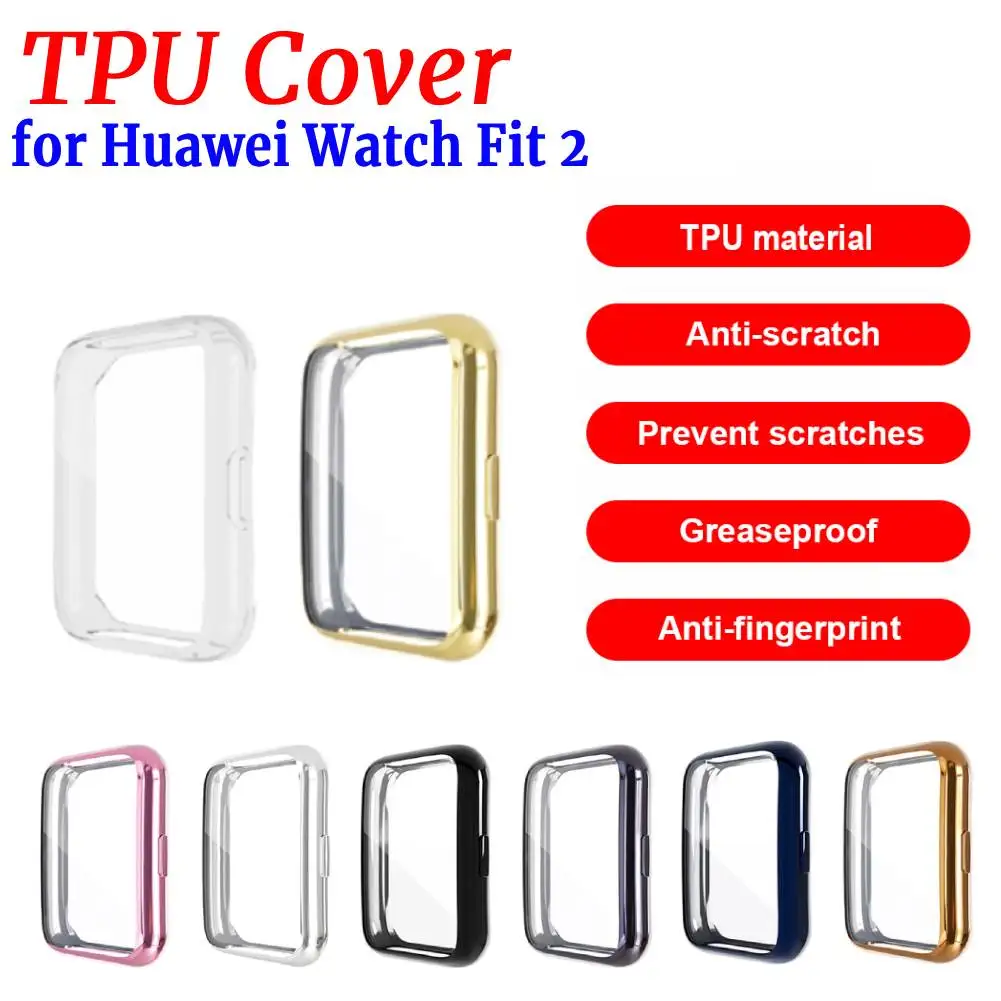 Full Protective TPU Screen Protector Case Cover Shockproof Anti Scratch for Huawei Watch Fit 2 Accessories