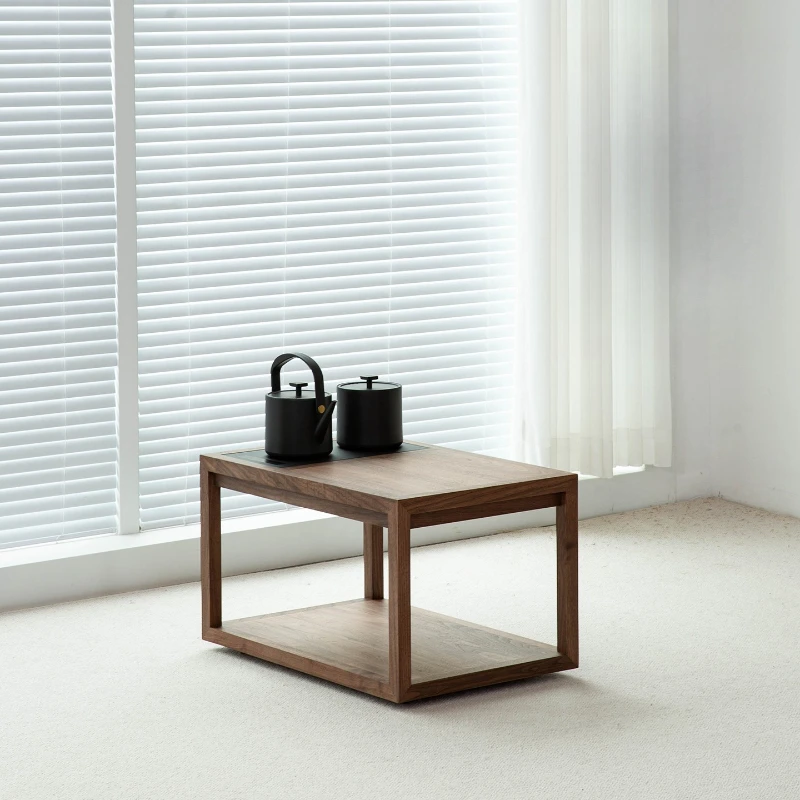 

Черный орех, массив дерева, балкон, эркер, мобильный низкий чайный столик, чайник, встроенный японский татами, небольшой чайный столик