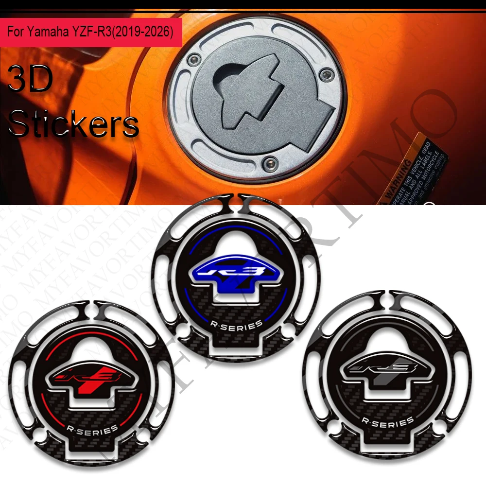 

Motorcycle For YZF-R3 YZFR3 YZF R3 Tank Pad TankPad Cap Grips Gas Fuel Kit Knee Stickers Decals Protection 2017 - 2026