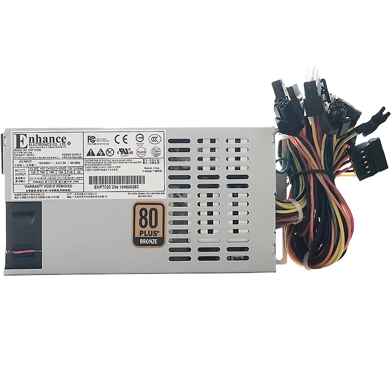 ZhenLoong kecil 1U 250W meningkatkan ENP-7025B standar Flex Server suplai daya 80plus perunggu sertifikasi NAS PC PSU