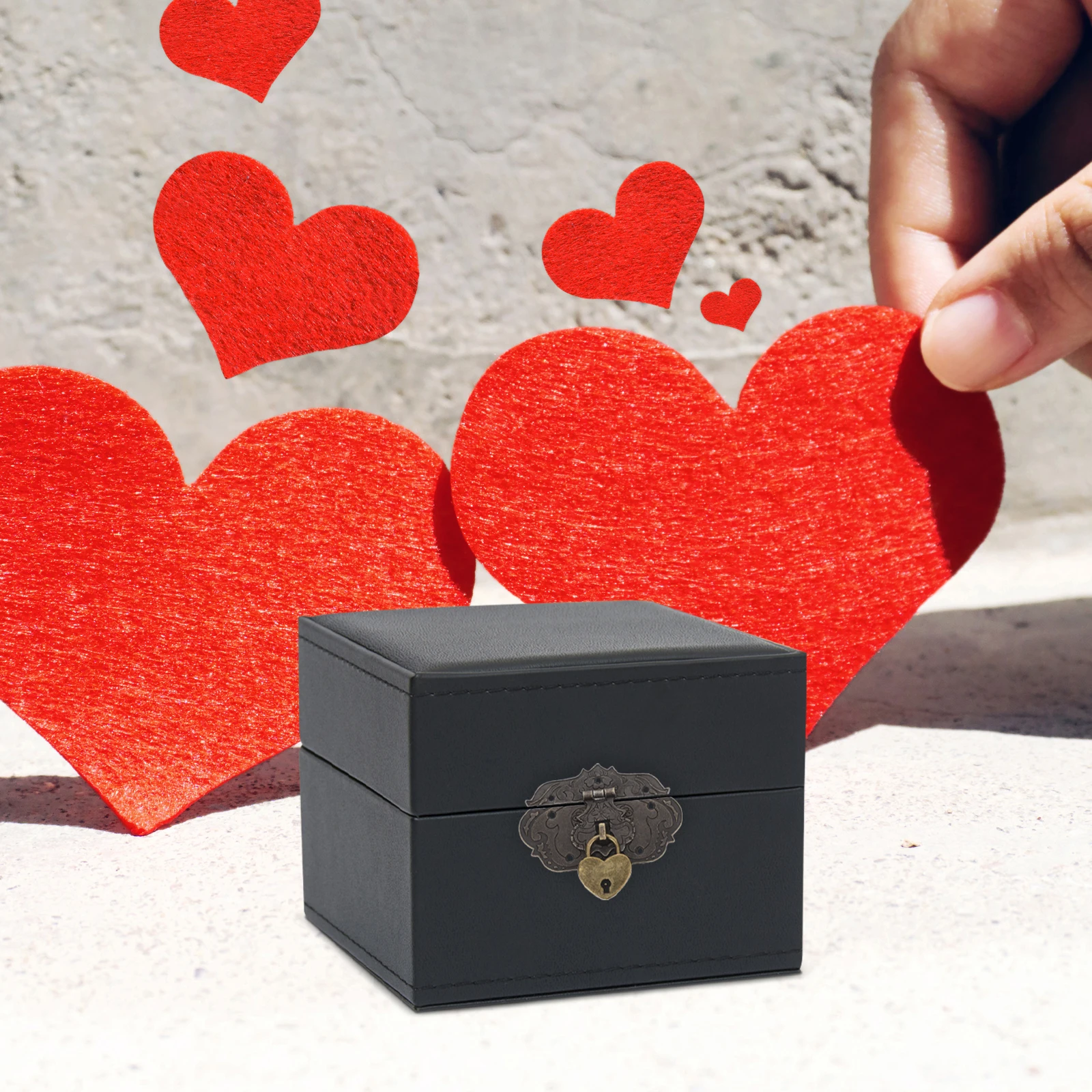

Heart Lock Buckle Latch Stylish Vintage Decorative Padlock for Jewelry Box Wood Case Hasp Clasp buckle hasp for boxes
