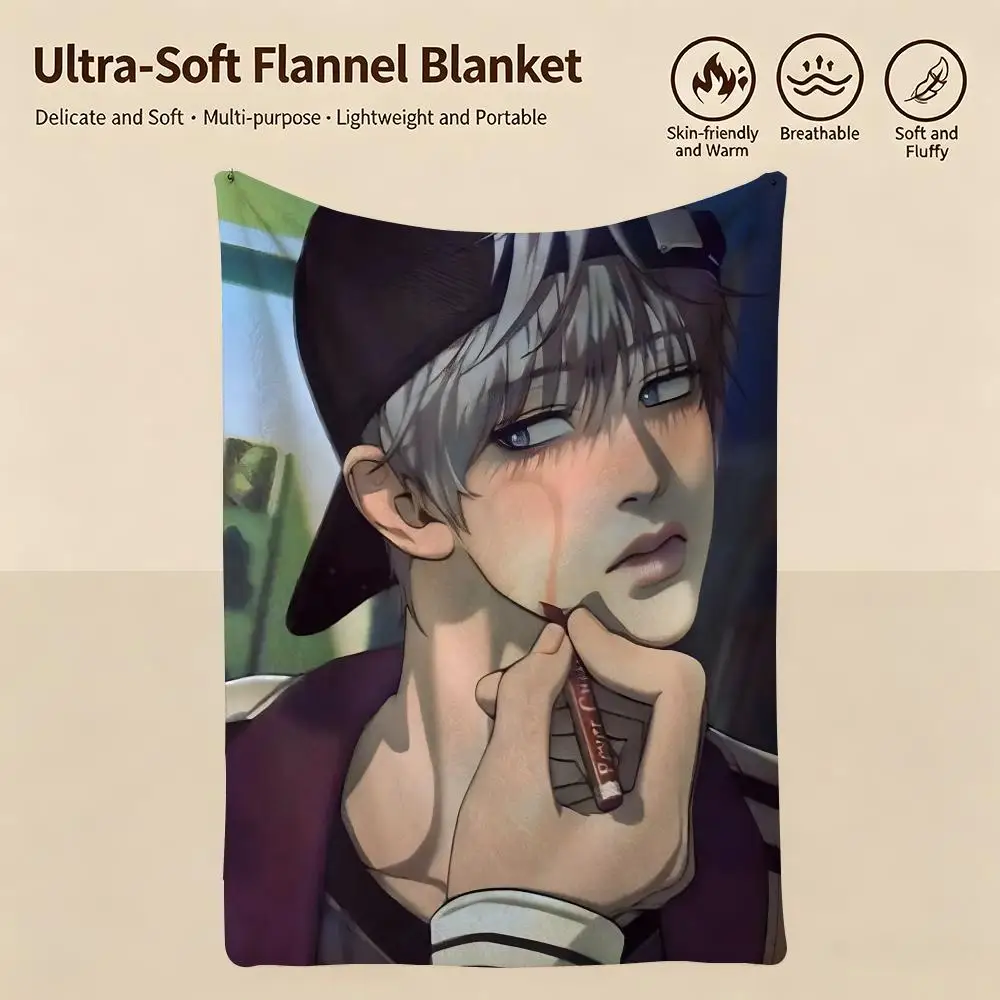 comic P-Pearl Boy-y Throw Warm Soft Flannel Blanket, Multi-use for Sofa Bed Camping Travel Nap