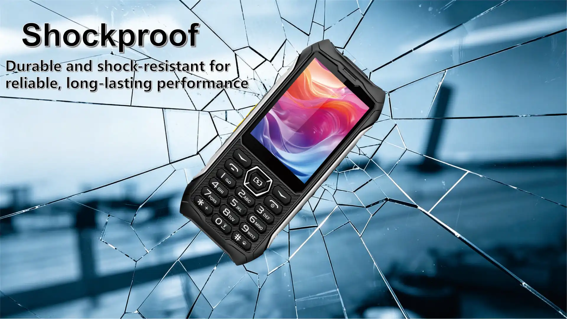 EAOR 336-4G Slim Rugged Phone IP68 Real Three-Proof Feature Phone Big Battery Dual SIM Keypad Phones with Glare Torch Telephone