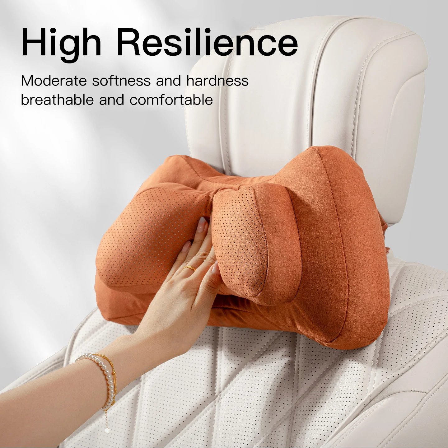 Car Seat Neck Pillow For Genesis G80 GV70 GV80 GV60 G70 Essentia Neolun G90 GV90 X Suede Headrest Accessory Breathable Soft