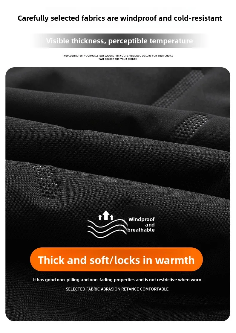Herrenweste für Herbst und Winter, winddicht und warm, verdickte Kleidung, Stehkragen, warme Oberbekleidung – Detail 4