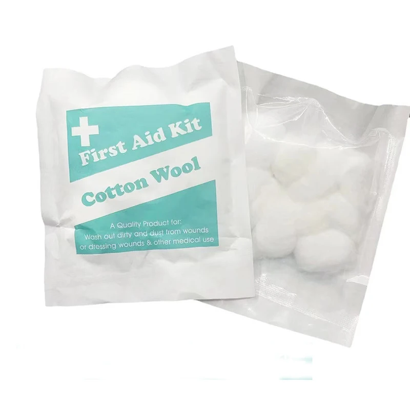 

10Pcs Ordinary Grade Absorbent Cotton 10 Pieces Per Bag Self-sealing Cotton First Aid Kit Disposable Cotton Balls for Cleaning