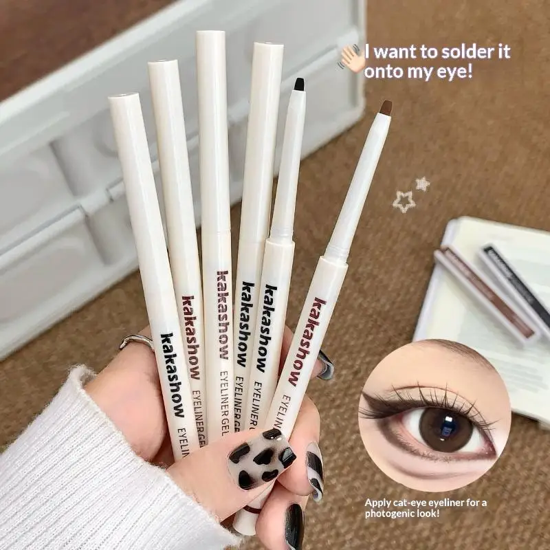 Eyeliner Gel Pencil Waterproof Smudge Proof Fade Resistant Highly Pigmented Eye Liner for Daily Outdoor Makeup