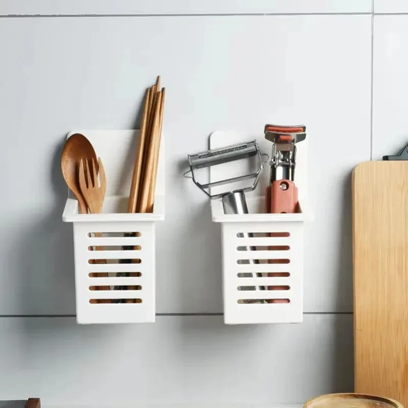 Drainage Design Multi-Purpose Storage Organizer for Toothbrushes Spoons Forks Home And Travel Suitable Clear Plastic Holder