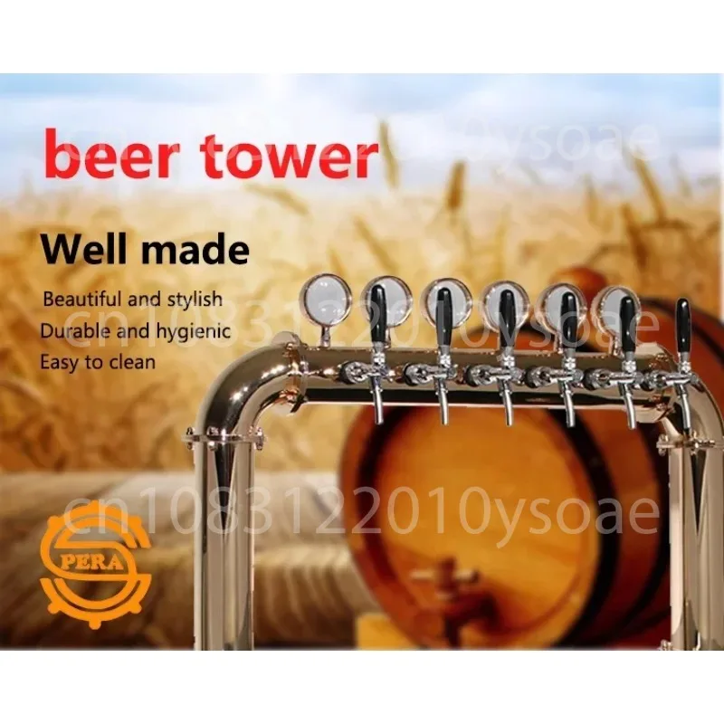 

Barreled Craft Beer Distribution Equipment Bar Stainless Steel Beer Column Wine Tower Small Door 6 Hole