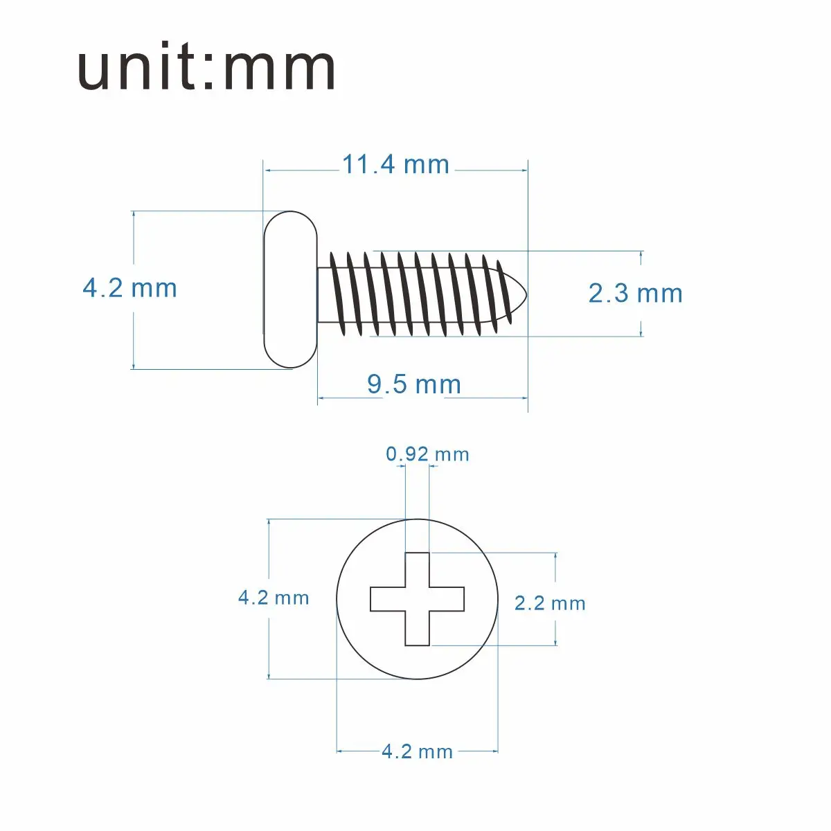 FLEOR 20PCS Flat Head Acoustic Electric Bass Guitar Tuner Machine Heads Mounting Screws Tuning Pegs Screws 2.3x9.5mm