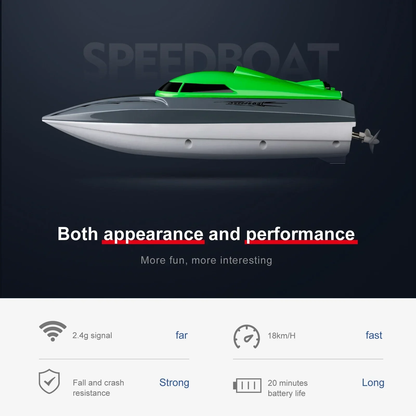 806 2.4G RC Boat Remote Control Boat Waterproof Toy Dual motors 20KM/h High Speed RC Boat Racing