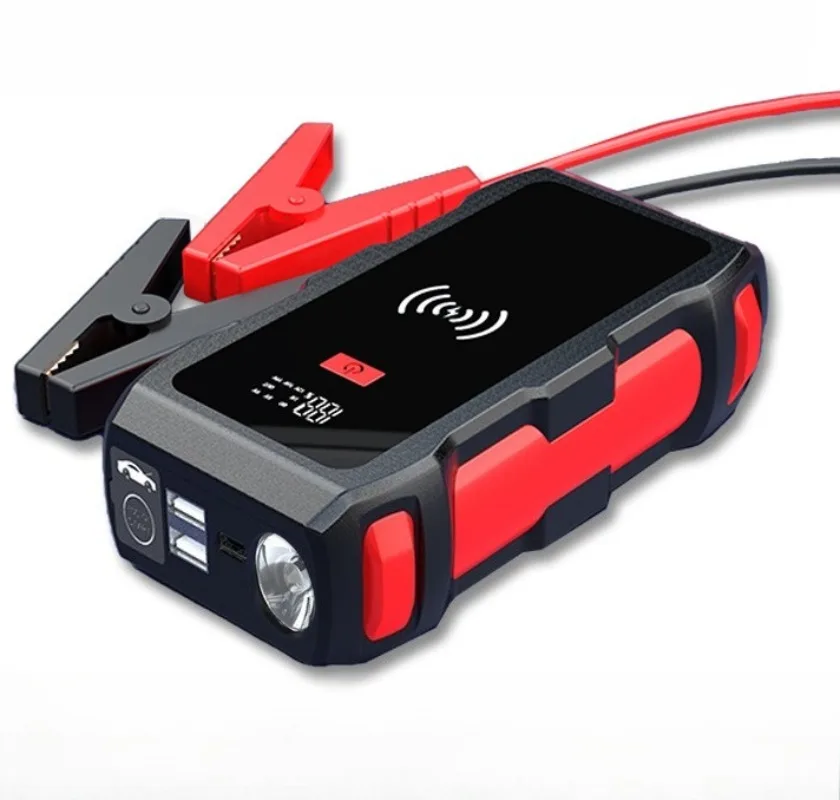 

Car Jump Starter Vehicle Charger Portable 12v Jump Starter with Wireless Charging USB LED Light Lithiumion Battery