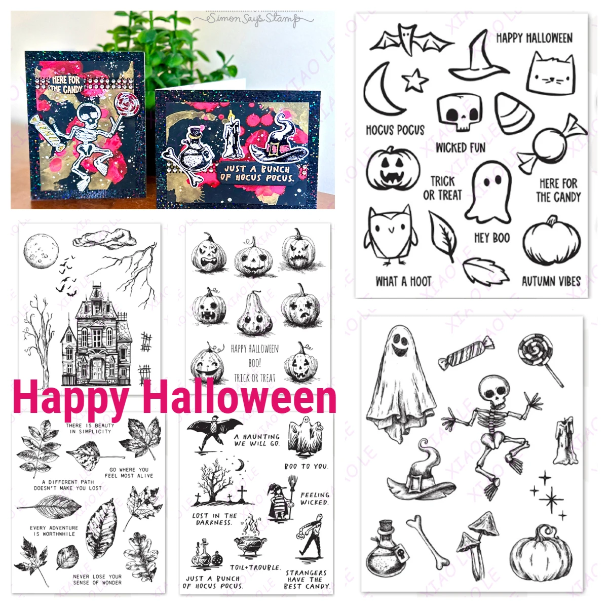 

Halloween Doodles Tiny Frights Metal Cutting Dies Stamps For DIY Scrapbooking Paper Card Making Decorative Photo Album Crafts