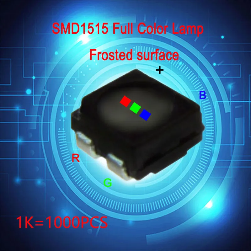 1000 pcs ,SMD1515 full color LED lamp of Frosted suface used for LED display maintenance，Indoor RGB components for display