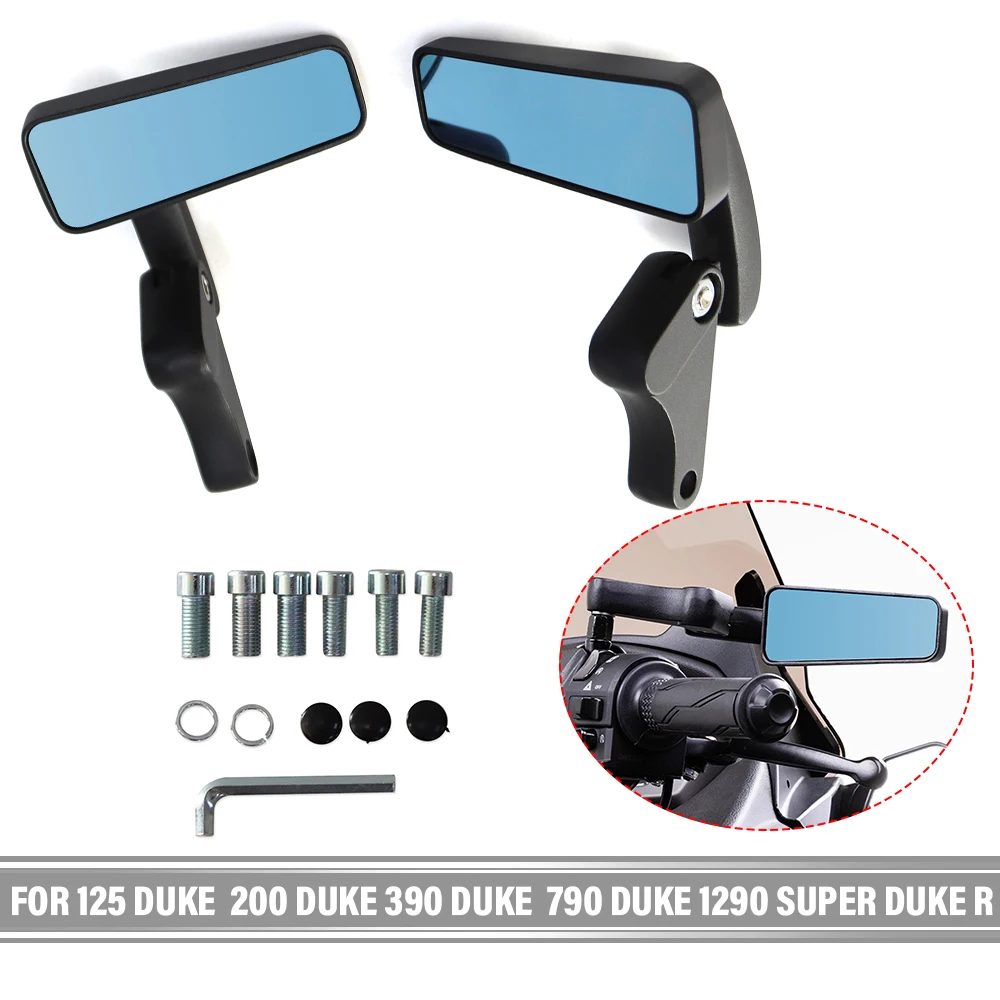 Motorcycle Accessorie Iron Blue Glass Rearview Mirror 8 10MM Universal For 125 Duke 200 Duke 390 Duke 790 Duke 1290 Super Duke R