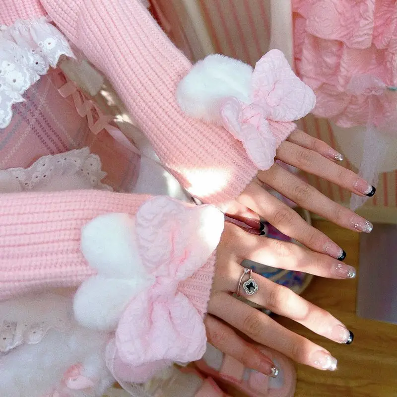 Original Cartoon Pattern Handmade Design SpicyGirl Pure Desire Sweet Cute Autumn and Winter Knitted Sweater/skirt/necklace/socks