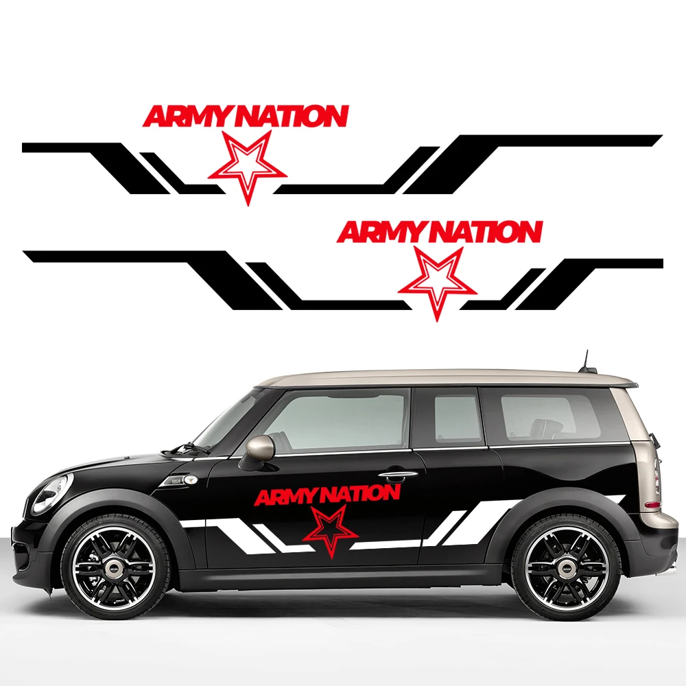 

Персонализированные наклейки на боковую наклейку автомобиля, украшение для MINI Cooper S One JCW F56 F55 F60 R56 R60 R61 R56 F54, аксессуары для тюнинга