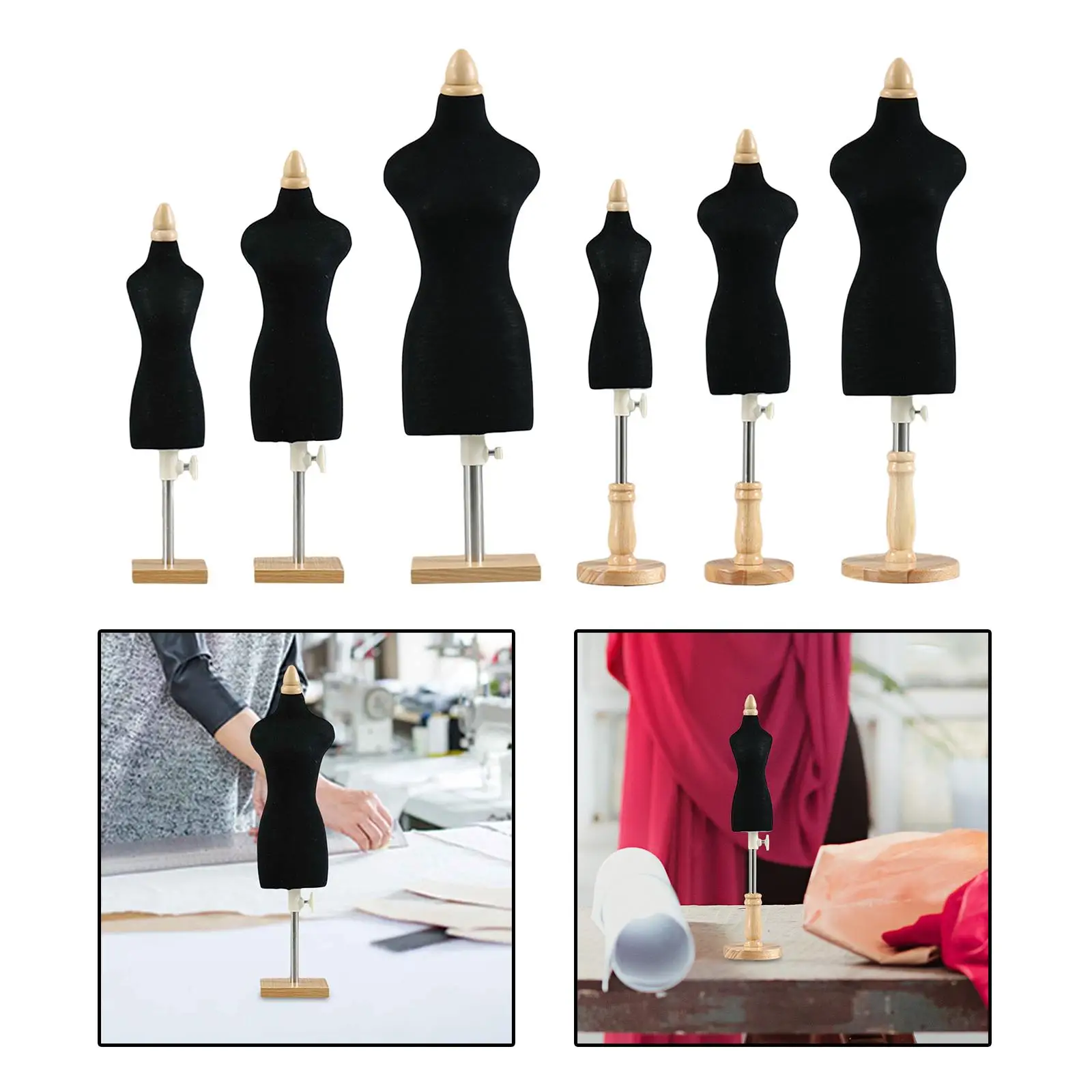 Mini Tailor Dressmaker Doll Female Dress Form Mannequin Doll Dress Display