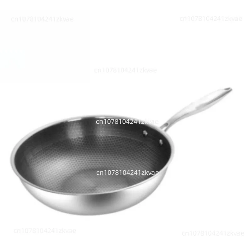 Stainless Steel Wok Uncoated Physical Non-stick Wok Wok Universal for Household Induction Cooker