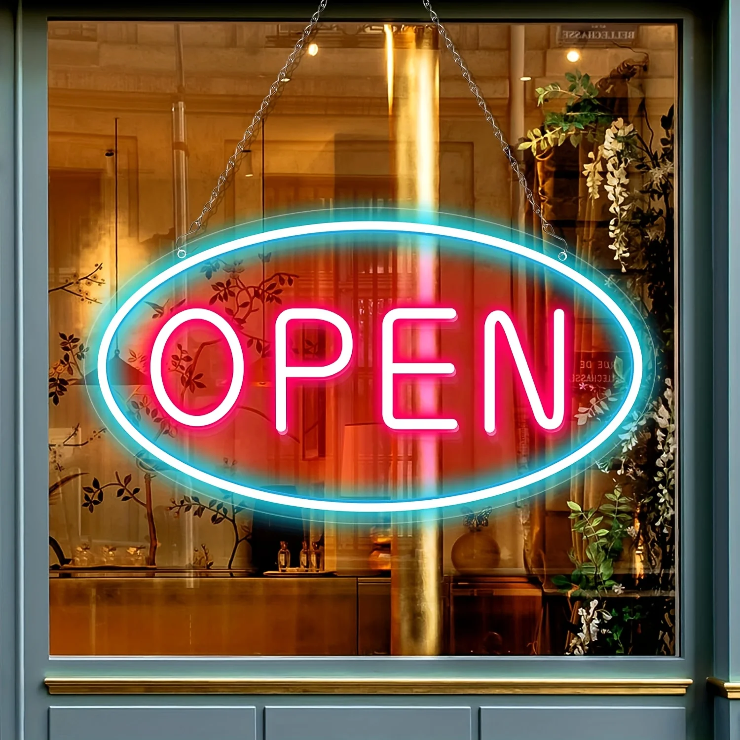 [Ultra Bright Sign] Business Open Sign, LED Neon Open Sign, Giffor Window/Glass Doors/Shops/Florists/Bars/Salons/Restaurants