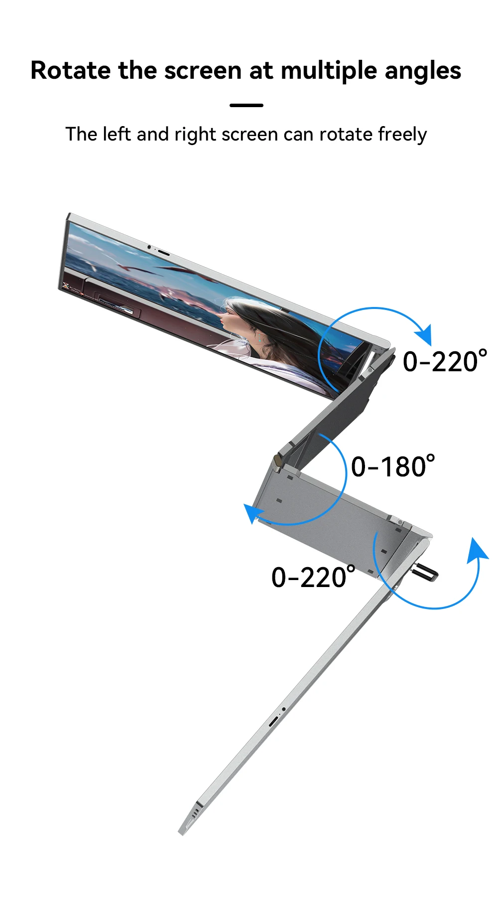 Hot Design 14 15.6 16 Inch 1080P Double Dual Screen Laptop Screen Extender Triple Displays Portable Monitor for Laptop