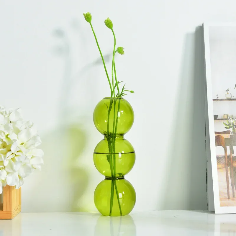 

Decoration Vase Amber Transparent Glass Vase Creative Glass Vase Home