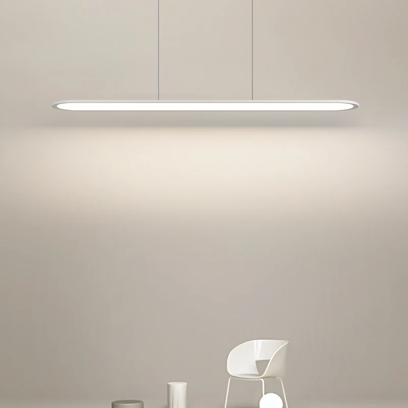 

Led Restaurant Pendant Lights Modern Living Room Bedroom Study Chandelier One-word Long Office Dining Room Indoor Lighting Lamps