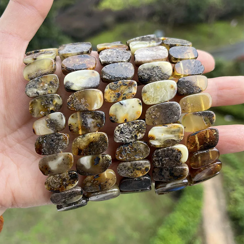 100% Real Amber Bracelet&Bangle for Gift 2025 Unique Baltic Diy Oval Medical Beads Original Natural Stone Fine Jewelry Wholesale