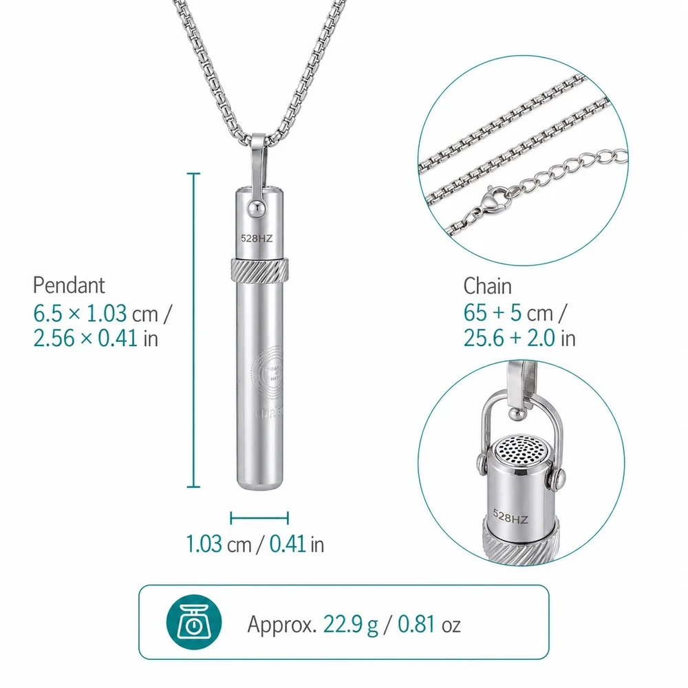528Hz Breathing Whistle Necklace Stainless Steel Meditation Pendant With Rotating Ring Mindful Breathing Jewelry Gift 06