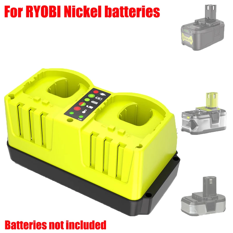 

Dual-Charger Rapid Charger P117 Power Tool Accessories Smart LED Indicator Lights Compatible for Ryobi 18-20V Nickel Batteries