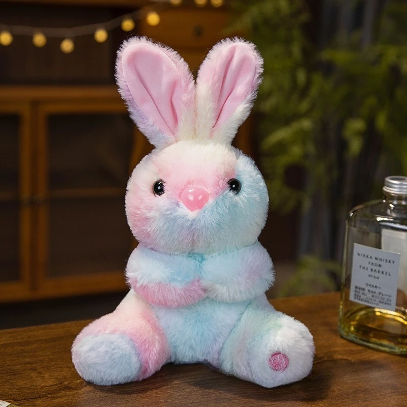 Peluche stellato che si illumina al buio, morbido poliestere, coniglio di peluche per bambini, regalo di Pasqua, camera da letto, giocattolo notturno decorativo