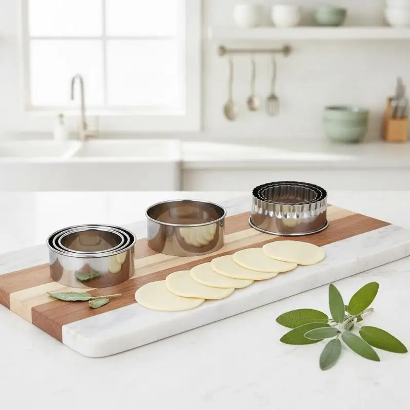 Stainless Steel Dumpling Wrapper Cutter Set 3 Sizes Great for Baking Enthusiasts Home Kitchen Dumpling Ravioli DIY