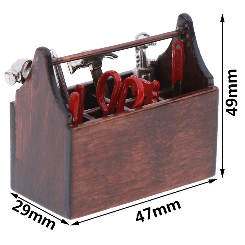 1Set 1:12 Poppenhuis Miniatuur Gereedschapskist Handgemaakte Gereedschap Sets Model Meubels Accessoires Voor Poppenhuis Decor Speelgoed Gift