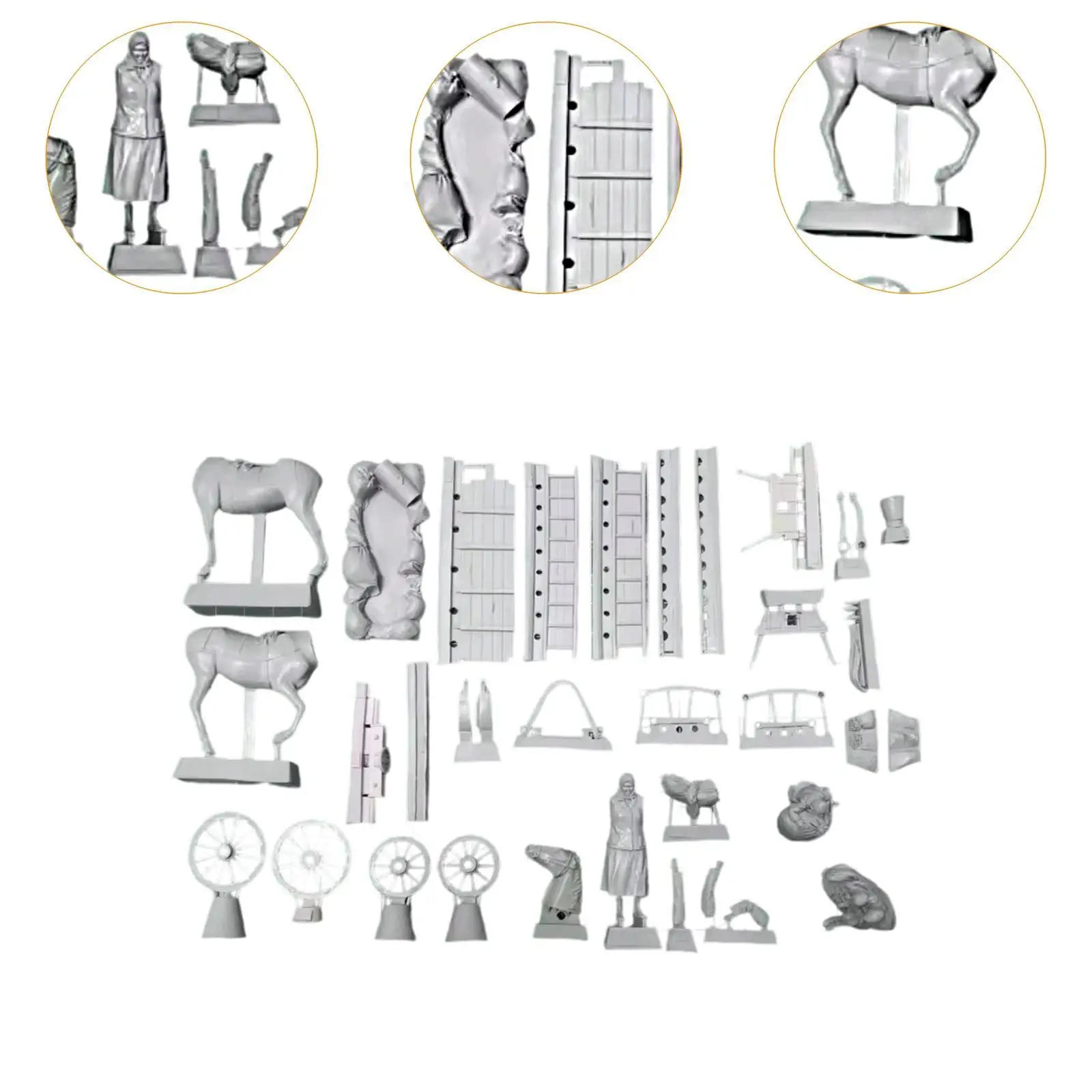 1/35 Żywiczne Figurki Żywiczne Zestaw Niezmontowany i Niepomalowany, Kobieta Dzieci Miniaturowy Układanka Układanka DIY Zabawki Model Kolekcja