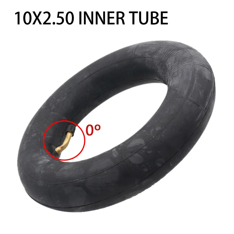 10 x 2,50 Innenrohr, 10 x 2,5 Kamera mit gebogenem Ventil, 45 90 Grad, für 10-Zoll-Kinderwagen, Kinderwagen, Roller, Elektroroller, Skateboard