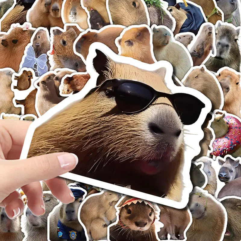 10/30/50/100pcs Realistic capybara stickers creative cute animal funny decorative