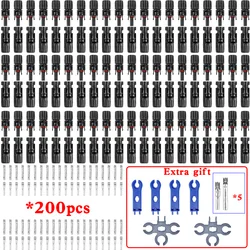 Conjunto de Panel de conector Solar de 10/20/40/100/200 piezas, enchufe PV 1000V DC 30A, Kit de conector para Cable PV/MC fotovoltaico 2,5/4/6mm²
