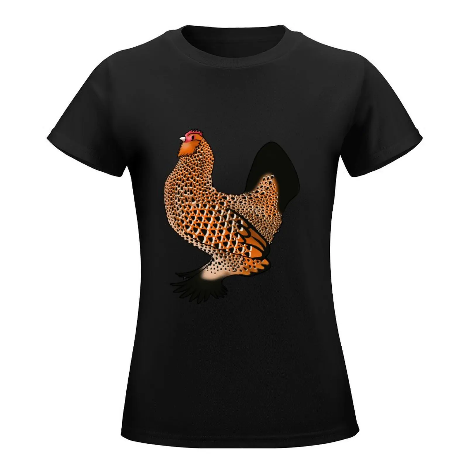 Mille Fleur Belgian D’Uccle Hen T-Shirt animal print shirt for girls vintage clothes cute tops summer tops woman t shirt